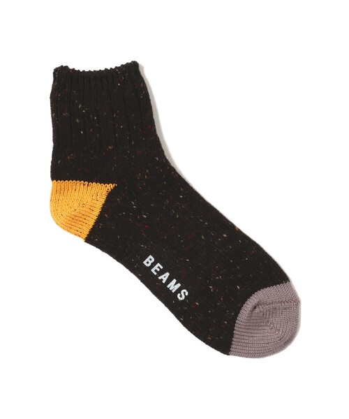 BEAMS（ビームス）の「ネップ クォーター ソックス（ソックス/靴下・メンズ・ネイビー/ベージュ/グレー/ブラック・ONE SIZE）」の2枚目の写真