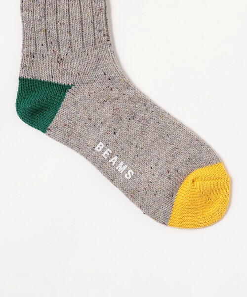 BEAMS（ビームス）の「ネップ クォーター ソックス（ソックス/靴下・メンズ・ネイビー/ベージュ/グレー/ブラック・ONE SIZE）」の5枚目の写真