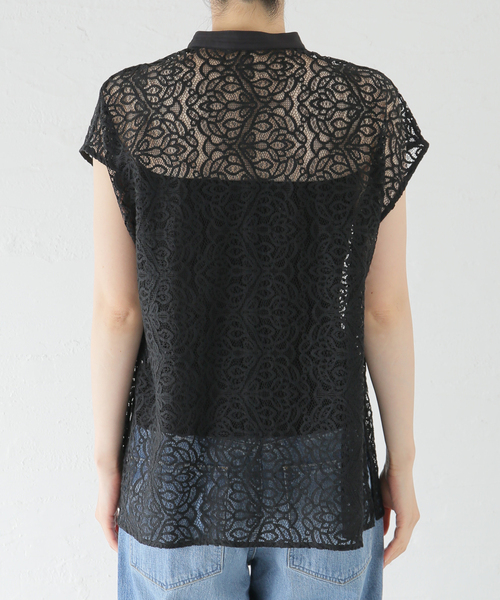 フラワーレーススリーブレスブラウス（シャツ/ブラウス）｜NOBLE  