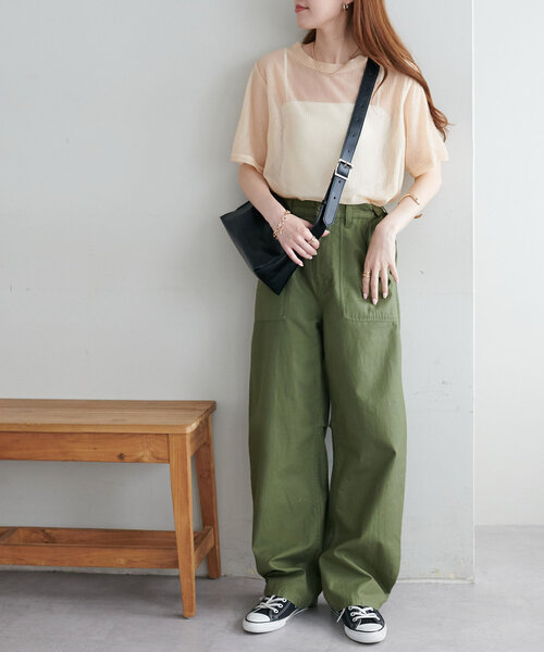 DISCOAT（ディスコート）の「【WEB限定】シアーキラキラT（Tシャツ/カットソー・レディース・ライトベージュ/ピンク/ブラック・MEDIUM）」の16枚目の写真