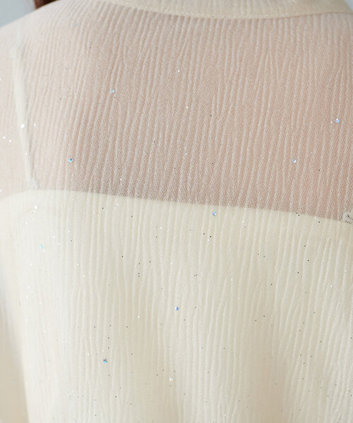 DISCOAT（ディスコート）の「【WEB限定】シアーキラキラT（Tシャツ/カットソー・レディース・ライトベージュ/ピンク/ブラック・MEDIUM）」の9枚目の写真