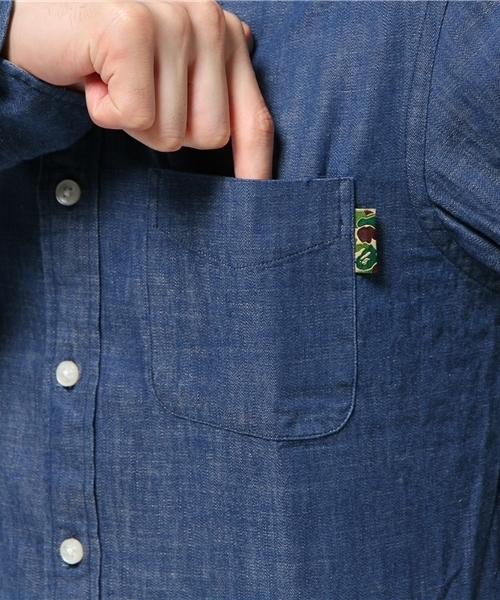 Mr. BATHING APE(ミスターベイシングエイプ)の「DENIM BD SHIRT(シャツ/ブラウス・メンズ・インディゴブルー・SMALL/MEDIUM/X-LARGE/LARGE)」の7枚目の写真