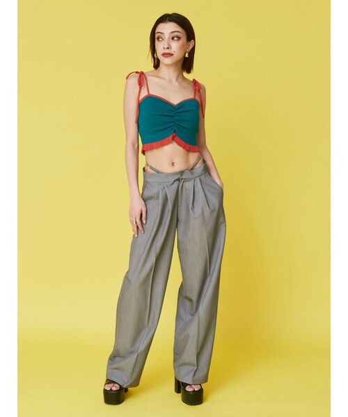 EVRIS（エヴリス）の「ウエストチェーンワイドパンツ（その他パンツ・レディース・ブルー/グレー・SMALL/MEDIUM）」の5枚目の写真