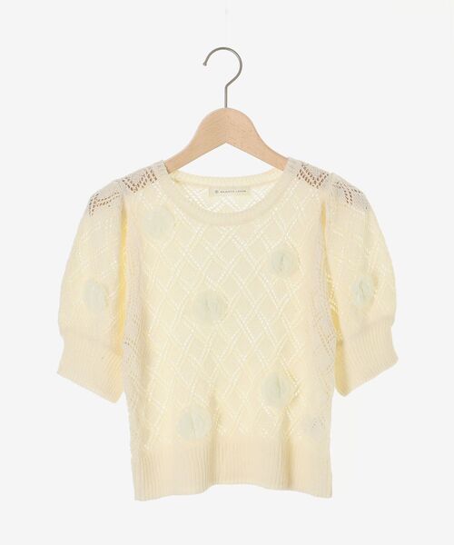 MAJESTIC LEGON（マジェスティックレゴン）の「ローズモチーフレーシーニット（ニット/セーター・レディース・オフホワイト/ブルー/ブラック・MEDIUM）」の13枚目の写真