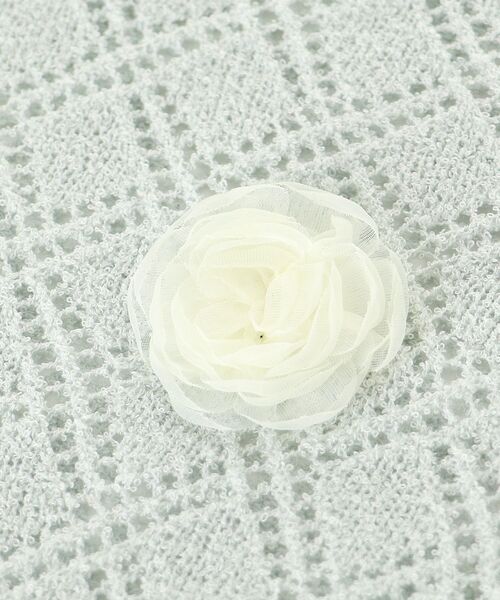 MAJESTIC LEGON（マジェスティックレゴン）の「ローズモチーフレーシーニット（ニット/セーター・レディース・オフホワイト/ブルー/ブラック・MEDIUM）」の7枚目の写真