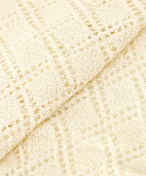 MAJESTIC LEGON（マジェスティックレゴン）の「ローズモチーフレーシーニット（ニット/セーター・レディース・オフホワイト/ブルー/ブラック・MEDIUM）」の5枚目の写真