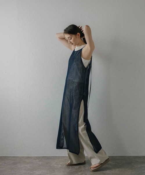 MINERTE(ミネルテ)の「【MINERTE】halter-neck mesh one piece / ホルターネックメッシュワンピース(ワンピース・レディース・ベージュ/オレンジ/ネイビー・FREE)」の21枚目の写真
