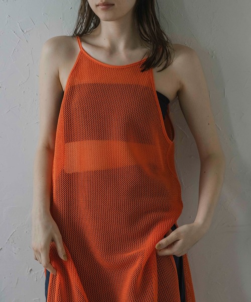 MINERTE】halter-neck mesh one piece / ホルターネックメッシュ