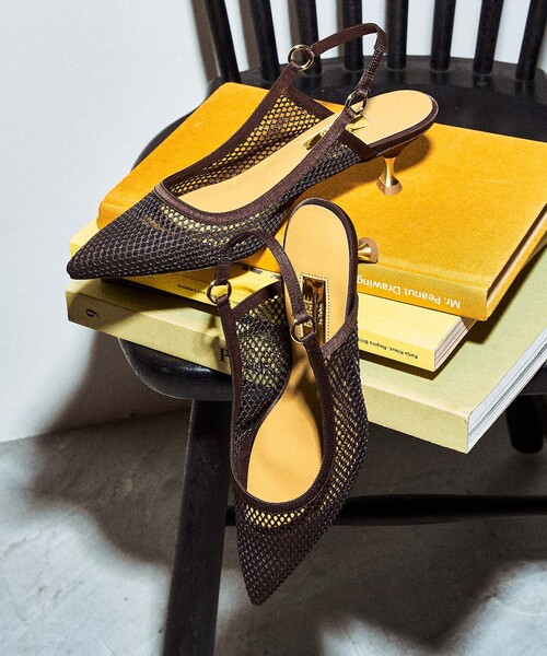 GRISE5cmポインテッドメッシュスリングバック 追加》GRISE5cmポインテッドメッシュスリングバック