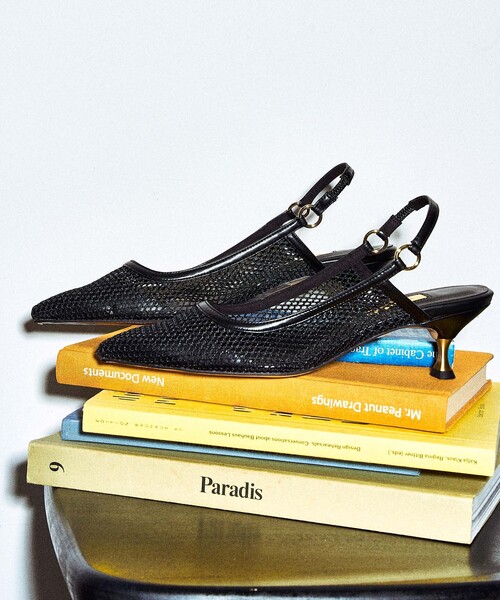 GRISE5cmポインテッドメッシュスリングバック 追加》GRISE5cmポインテッドメッシュスリングバック