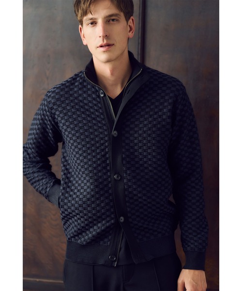 MEN'S BIGI(メンズビギ)の「【ACTIVE TAILOR】12G リンクスブロックジャカードセーター(ニット/セーター・メンズ・ブラック/ネイビー・01/02/03/04)」の4枚目の写真