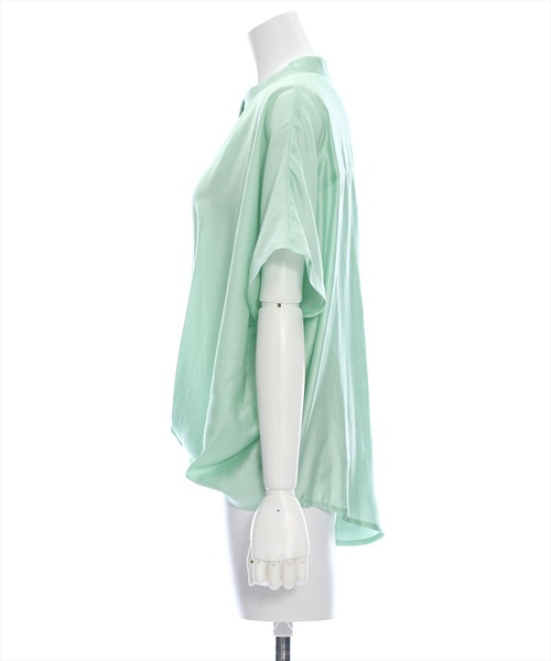 clear（クリア）の「フレンチスリーブ裾タックブラウス[オフィスカジュアル 着回し抜群 大人]≪再入荷≫（シャツ/ブラウス・レディース・オフホワイト/イエロー/ミント/ブラック/ブルーグレー・F）」の7枚目の写真