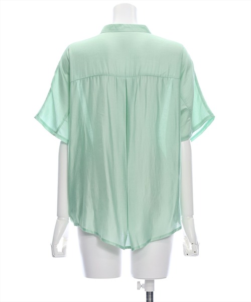 clear（クリア）の「フレンチスリーブ裾タックブラウス[オフィスカジュアル 着回し抜群 大人]≪再入荷≫（シャツ/ブラウス・レディース・オフホワイト/イエロー/ミント/ブラック/ブルーグレー・F）」の9枚目の写真