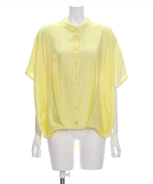 clear（クリア）の「フレンチスリーブ裾タックブラウス[オフィスカジュアル 着回し抜群 大人]≪再入荷≫（シャツ/ブラウス・レディース・オフホワイト/イエロー/ミント/ブラック/ブルーグレー・F）」の19枚目の写真