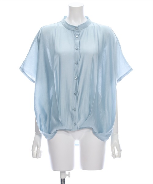 clear（クリア）の「フレンチスリーブ裾タックブラウス[オフィスカジュアル 着回し抜群 大人]≪再入荷≫（シャツ/ブラウス・レディース・オフホワイト/イエロー/ミント/ブラック/ブルーグレー・F）」の21枚目の写真