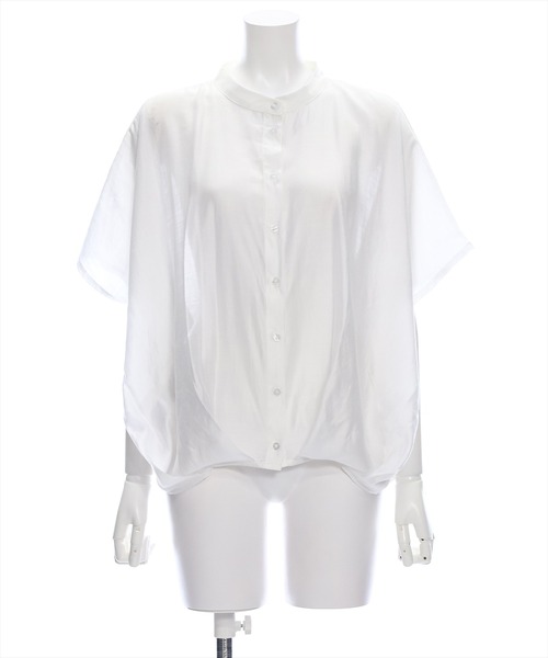 clear（クリア）の「フレンチスリーブ裾タックブラウス[オフィスカジュアル 着回し抜群 大人]≪再入荷≫（シャツ/ブラウス・レディース・オフホワイト/イエロー/ミント/ブラック/ブルーグレー・F）」の22枚目の写真