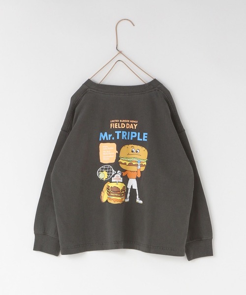 LOWRYS FARM(ローリーズファーム)の「ハンバーガーロンT 142452(Tシャツ/カットソー・キッズ・ホワイト/チャコールグレー/グレー・110cm/120cm/130cm/140cm/150cm)」の5枚目の写真