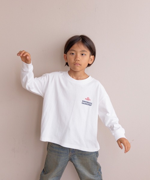 LOWRYS FARM(ローリーズファーム)の「ハンバーガーロンT 142452(Tシャツ/カットソー・キッズ・ホワイト/チャコールグレー/グレー・110cm/120cm/130cm/140cm/150cm)」の21枚目の写真