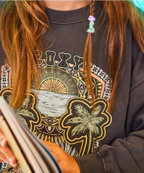 【セール】LINEUP CREW RG TERRY/ロキシーキッズスウェットトレーナー（スウェット）｜ROXY（ロキシー）