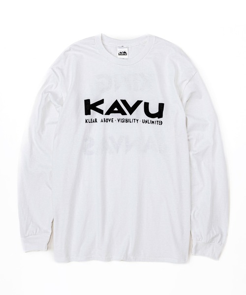 KAVU(カブー)の「KAVU/カブー Simple Logo LS Tee/シンプルロゴティー(Tシャツ/カットソー・メンズ・ゴールド/ネイビー/ホワイト/レッド/ナチュラル/アッシュ/グレー/ブラック・MEDIUM/LARGE/X-LARGE)」の1枚目の写真