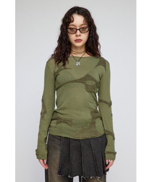LAGUA GEM(ラグアジェム)の「JACQUARD TUNIC ニット(ニット/セーター・レディース・ホワイト/カーキ/チャコールグレー・FREE)」の7枚目の写真