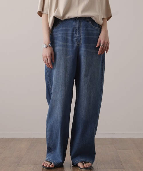 HUG.U(ハグユー)の「<着丈・生地が選べる> 奇跡の新感覚デニム(デニムパンツ・レディース・ブルー系その他/ライトインディゴブルー/インディゴブルー/ホワイト/ブラック/ライトブルー/ブルー系その他2/ワンウォッシュ/グレイッシュブルー/グレー/ブルー系その他4/ブルー系その他5/ブルー系その他3/グレー系その他/アイボリー/スモークピンク/セージグリーン/ブラウン/ブルー系/ブルー系1/ブラック系/ブルー系2/グレー系・LL(トール丈)/LL(レギュラー丈)/L(トール丈)/L(レギュラー丈)/M(トール丈)/M(レギュラー丈)/S(トール丈)/S(レギュラー丈)/3L(レギュラー丈)/3L(トール丈)/L(超トール丈)/M(超トール丈)/S(超トール丈)/LL(超トール丈)/3L(超トール丈)/3L(ショート丈)/M(ショート丈)/XL(ショート丈)/L(ショート丈)/S(ショート丈))」の14枚目の写真