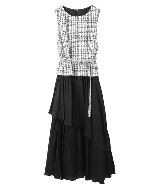 YECCA VECCA(イェッカヴェッカ)の「ツイード×ラッフルワンピース(ワンピース・レディース・アイボリー/ブラック・FREE)」の15枚目の写真