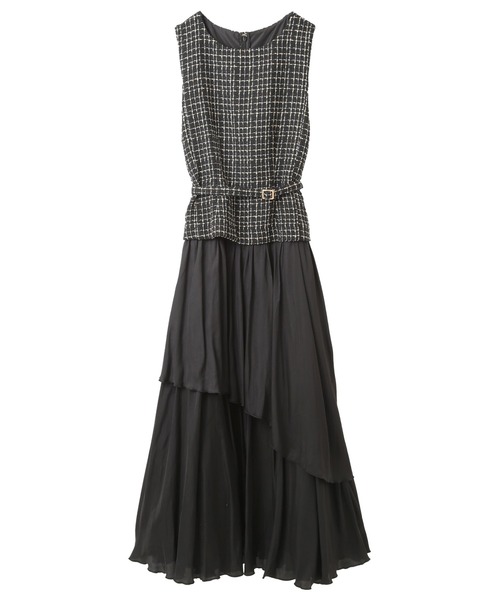 YECCA VECCA(イェッカヴェッカ)の「ツイード×ラッフルワンピース(ワンピース・レディース・アイボリー/ブラック・FREE)」の11枚目の写真