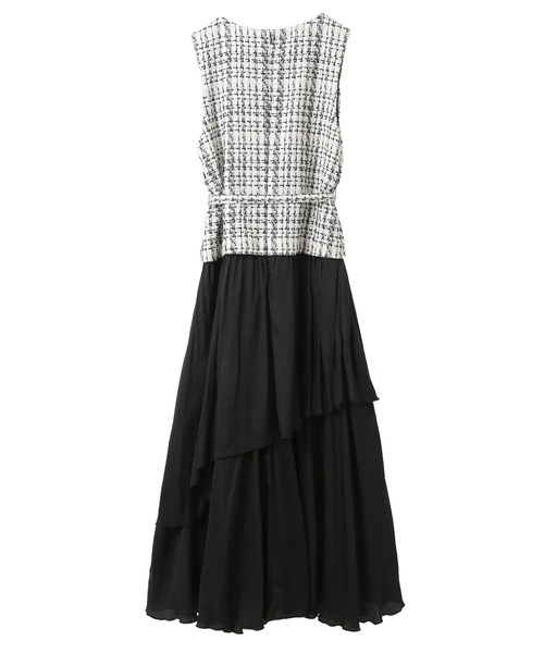 YECCA VECCA(イェッカヴェッカ)の「ツイード×ラッフルワンピース(ワンピース・レディース・アイボリー/ブラック・FREE)」の9枚目の写真