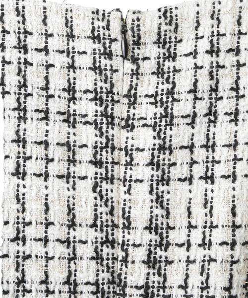 YECCA VECCA(イェッカヴェッカ)の「ツイード×ラッフルワンピース(ワンピース・レディース・アイボリー/ブラック・FREE)」の4枚目の写真