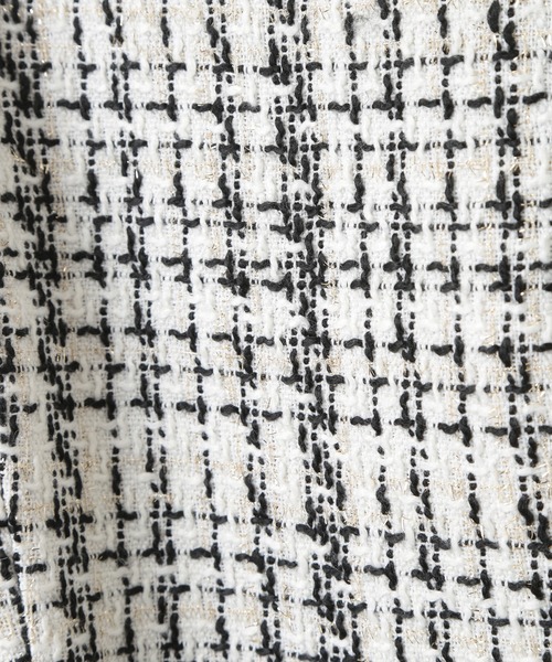 YECCA VECCA(イェッカヴェッカ)の「ツイード×ラッフルワンピース(ワンピース・レディース・アイボリー/ブラック・FREE)」の3枚目の写真