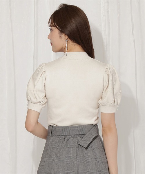 WILLSELECTION（ウィルセレクション）の「ダイヤ柄パールパフニット（ニット/セーター・レディース・アイボリー/ピンク/ブラック・FREE）」の19枚目の写真