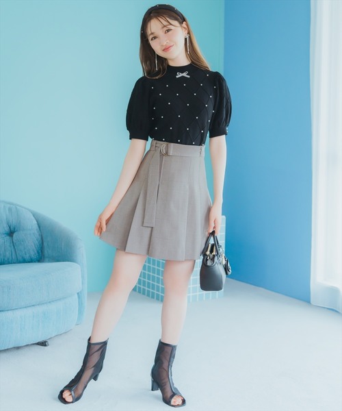 WILLSELECTION（ウィルセレクション）の「ダイヤ柄パールパフニット（ニット/セーター・レディース・アイボリー/ピンク/ブラック・FREE）」の11枚目の写真