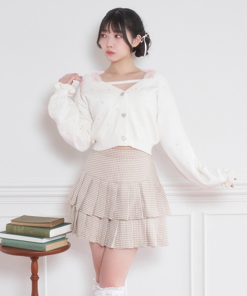 Honey Cinnamon（ハニーシナモン）の「ハート刺繍カーディガンキャミ