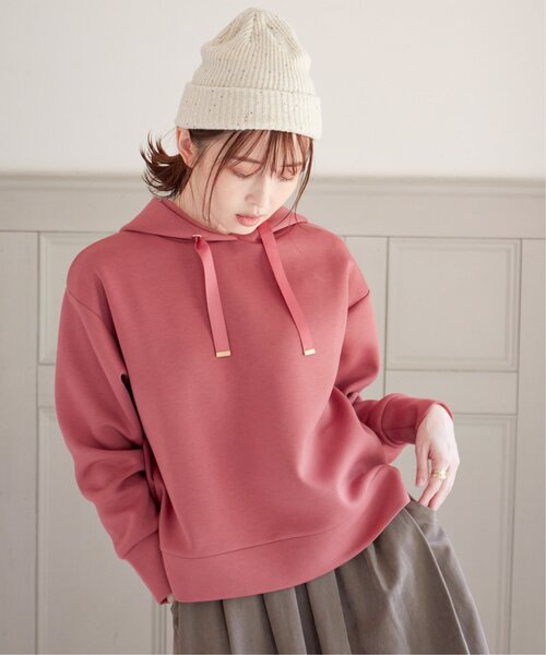 ikka（イッカ）の「【洗濯機で洗える／親子コーデ】GOKU楽ダンボールフードパーカー（パーカー・レディース・ベージュ/モカ/レッド系その他/ダークグリーン/ブラック・M/L/S）」の6枚目の写真