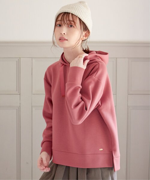 ikka（イッカ）の「【洗濯機で洗える／親子コーデ】GOKU楽ダンボールフードパーカー（パーカー・レディース・ベージュ/モカ/レッド系その他/ダークグリーン/ブラック・M/L/S）」の7枚目の写真