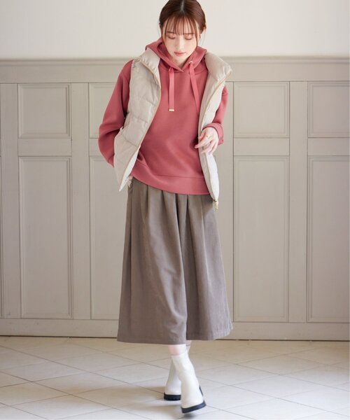 ikka（イッカ）の「【洗濯機で洗える／親子コーデ】GOKU楽ダンボールフードパーカー（パーカー・レディース・ベージュ/モカ/レッド系その他/ダークグリーン/ブラック・M/L/S）」の11枚目の写真