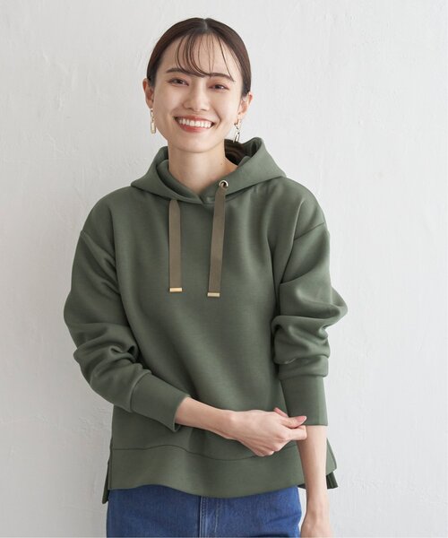 ikka（イッカ）の「【洗濯機で洗える／親子コーデ】GOKU楽ダンボールフードパーカー（パーカー・レディース・ベージュ/モカ/レッド系その他/ダークグリーン/ブラック・M/L/S）」の19枚目の写真