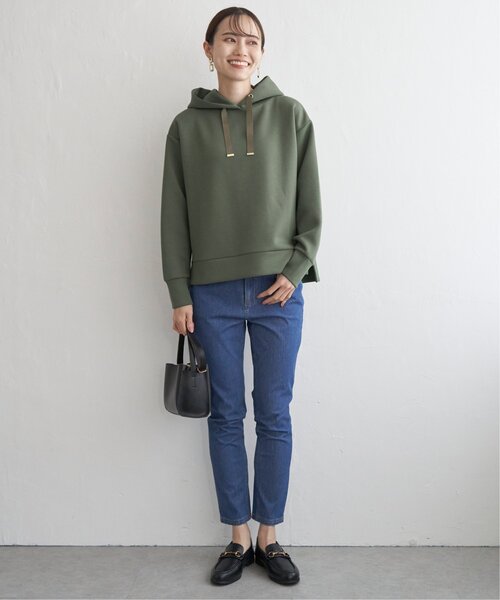 ikka（イッカ）の「【洗濯機で洗える／親子コーデ】GOKU楽ダンボールフードパーカー（パーカー・レディース・ベージュ/モカ/レッド系その他/ダークグリーン/ブラック・M/L/S）」の20枚目の写真