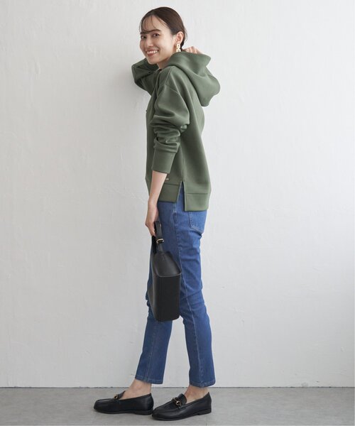 ikka（イッカ）の「【洗濯機で洗える／親子コーデ】GOKU楽ダンボールフードパーカー（パーカー・レディース・ベージュ/モカ/レッド系その他/ダークグリーン/ブラック・M/L/S）」の21枚目の写真