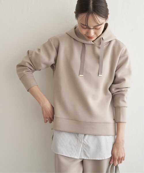 ikka（イッカ）の「【洗濯機で洗える／親子コーデ】GOKU楽ダンボールフードパーカー（パーカー・レディース・ベージュ/モカ/レッド系その他/ダークグリーン/ブラック・M/L/S）」の22枚目の写真