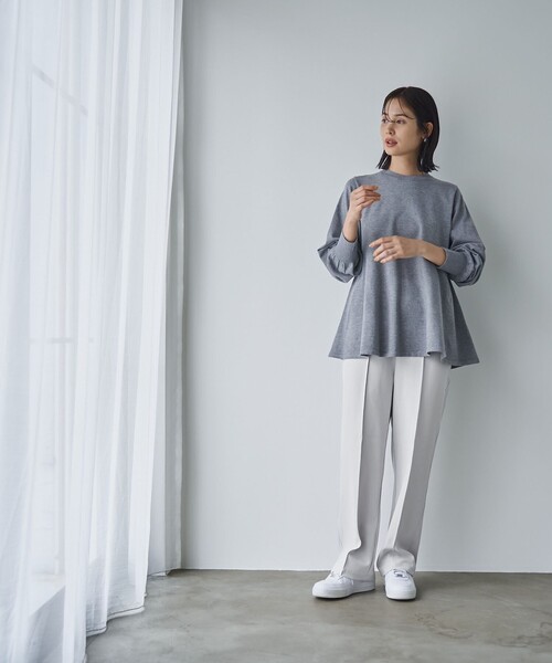 RONEL(ロネル)の「イージージョーゼットピンタックワイドパンツ(スラックス・レディース・ライトグレー/ブラック/ネイビー・S/M/L/XL)」の9枚目の写真