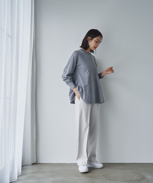 RONEL(ロネル)の「イージージョーゼットピンタックワイドパンツ(スラックス・レディース・ライトグレー/ブラック/ネイビー・S/M/L/XL)」の10枚目の写真