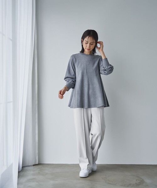 RONEL(ロネル)の「イージージョーゼットピンタックワイドパンツ(スラックス・レディース・ライトグレー/ブラック/ネイビー・S/M/L/XL)」の13枚目の写真