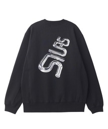 SILAS ロゴ　サイズL　ブラック　スウェット　ロンドン　フロッキー SILAS サイラス LOGO PRINTED L/S TEE ロンT 長袖 シンプル