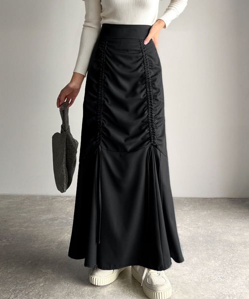 エフデ/大きいサイズ/17/スカート/リボン セール大人可愛い！愛され美ライン。シャーリングリボン使い