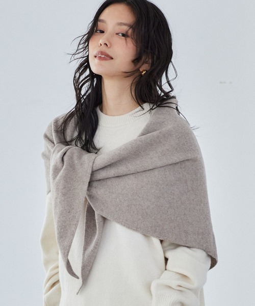 BARNYARDSTORM / カシミア混 三角ニットストール（ストール