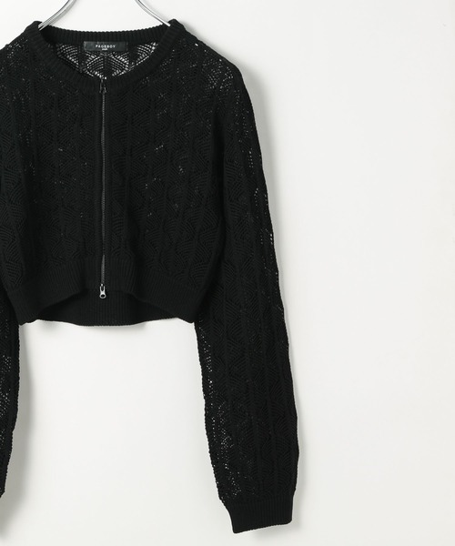 PAGEBOY(ページボーイ)の「スカシアミダブルZIPカーディガン(カーディガン/ボレロ・レディース・ピンク/ブラック/グレー・FREE)」の8枚目の写真