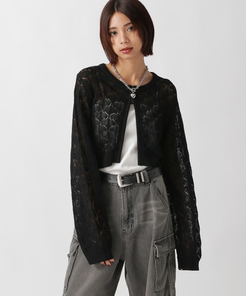 PAGEBOY(ページボーイ)の「スカシアミダブルZIPカーディガン(カーディガン/ボレロ・レディース・ピンク/ブラック/グレー・FREE)」の16枚目の写真