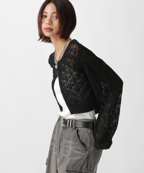 PAGEBOY(ページボーイ)の「スカシアミダブルZIPカーディガン(カーディガン/ボレロ・レディース・ピンク/ブラック/グレー・FREE)」の17枚目の写真